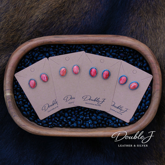 Red Spiny Stud Earrings