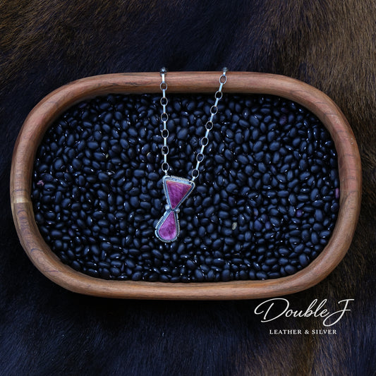 Two-Stone Purple Spiny Oyster Necklace
