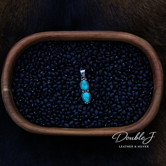 Two-Stone Kingman Turquoise Pendant