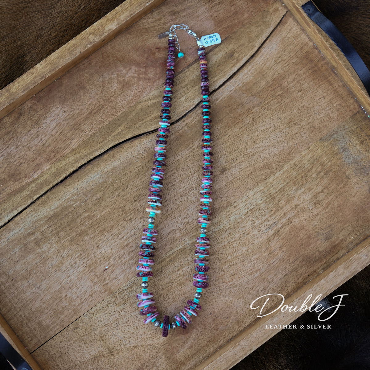 Graduated Purple Spiny Oyster Necklace - 24"