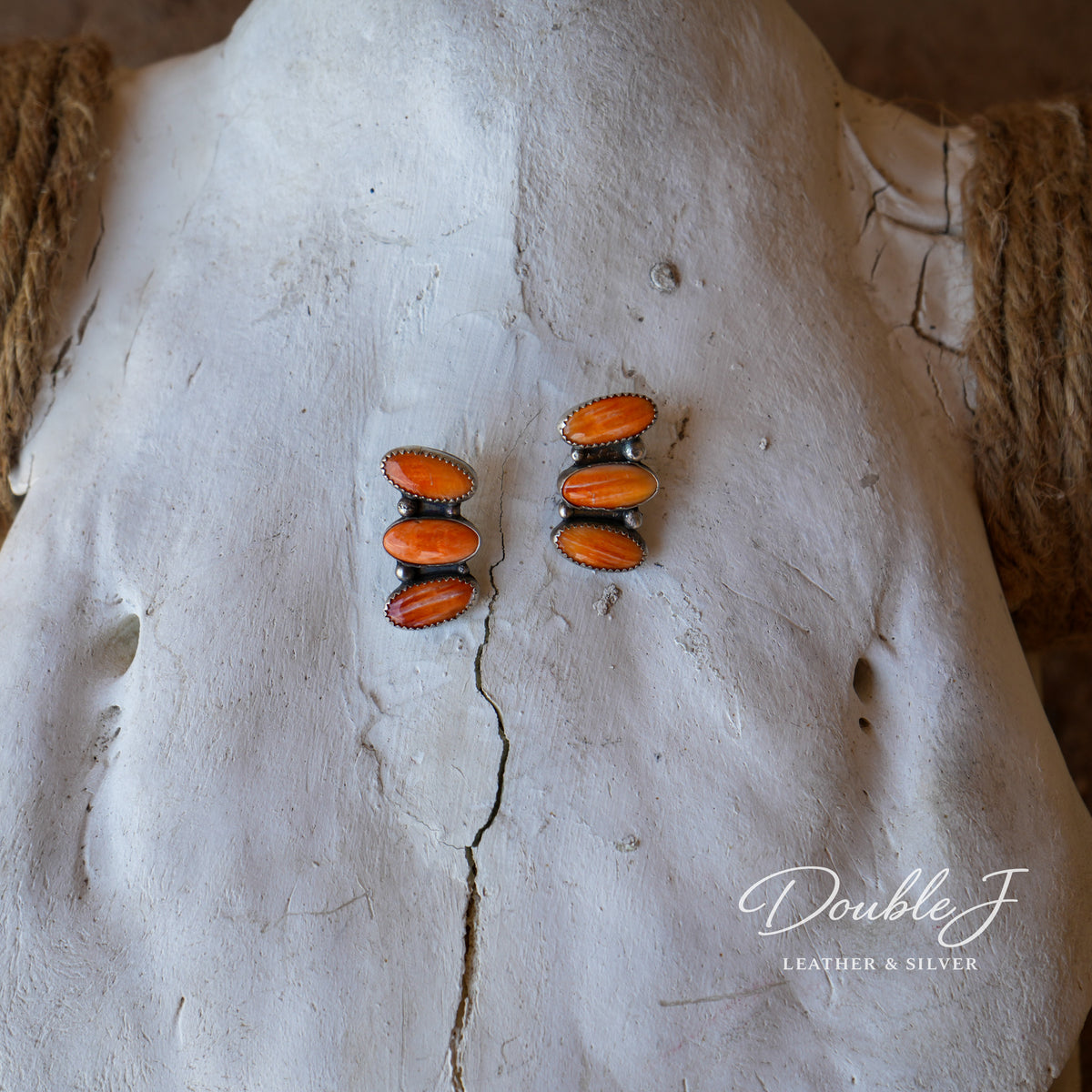 Orange Spiny Earrings