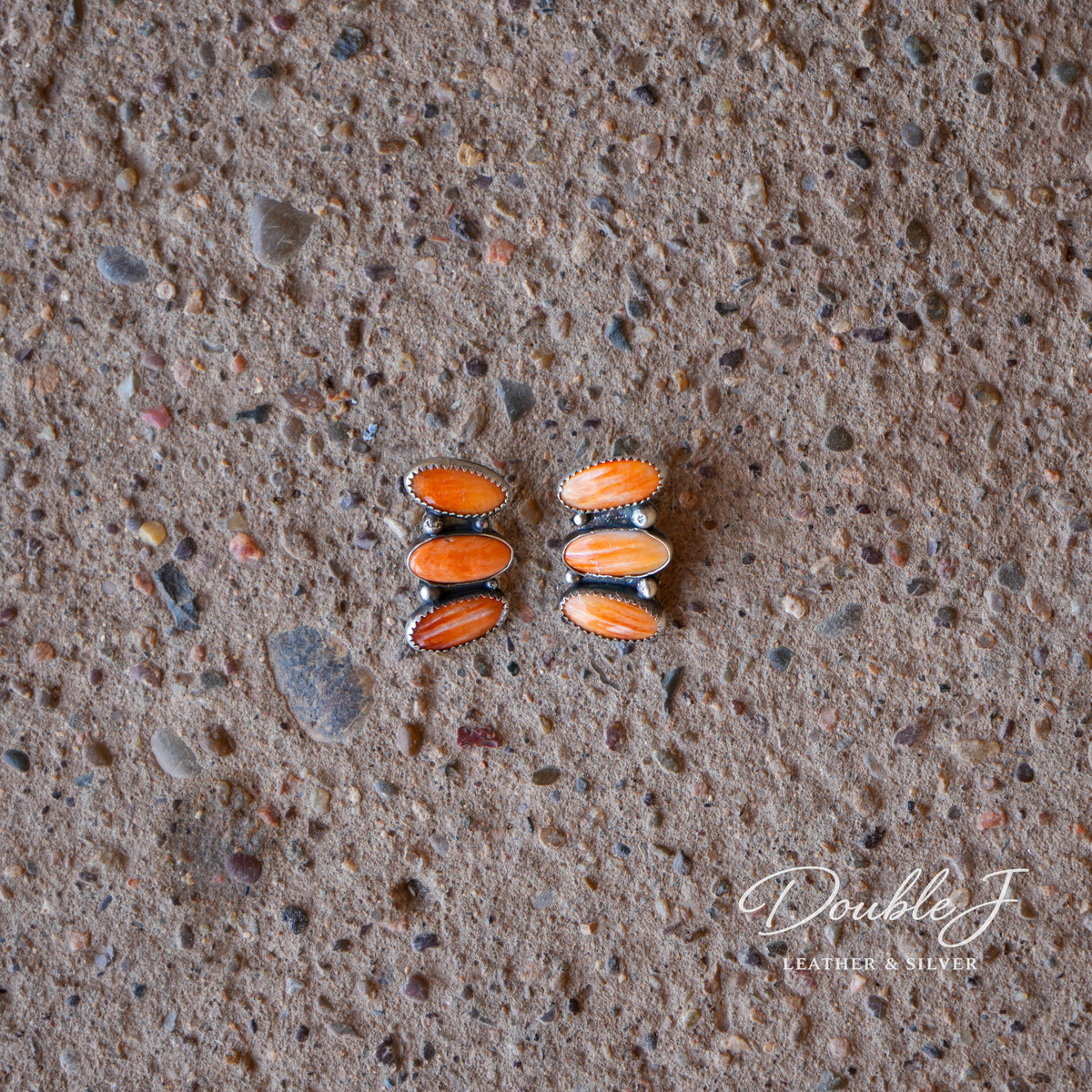 Orange Spiny Earrings