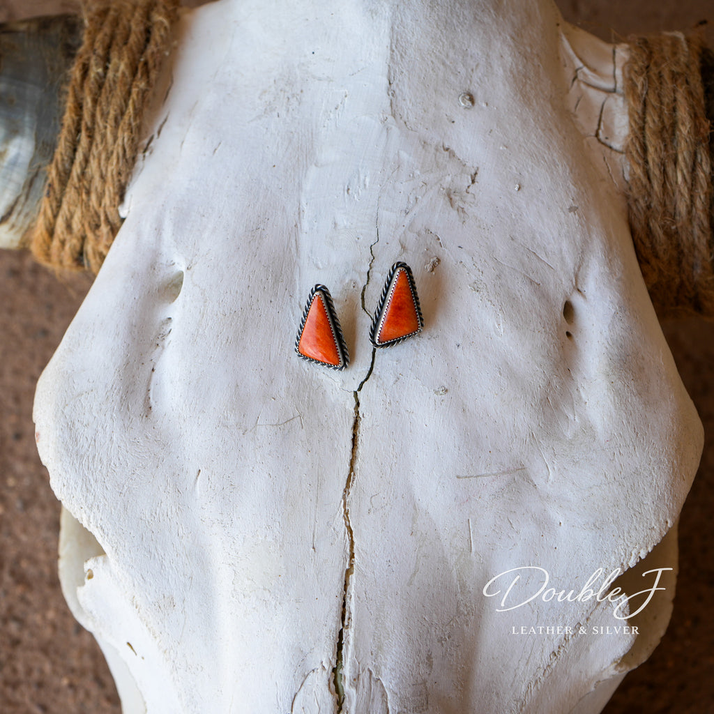 Orange Spiny Earrings