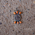 Orange Spiny Buffalo Coin Pendant