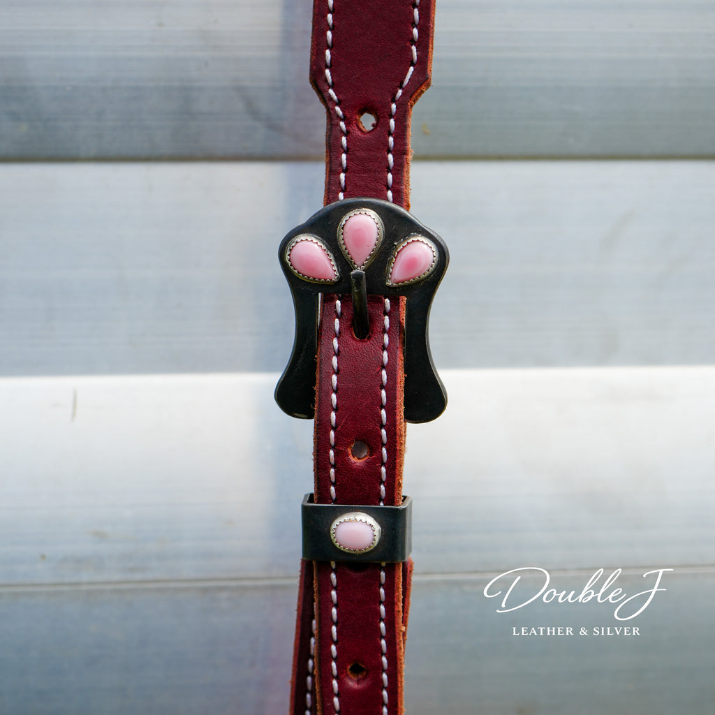 Headstall with Pink Conch Buckle