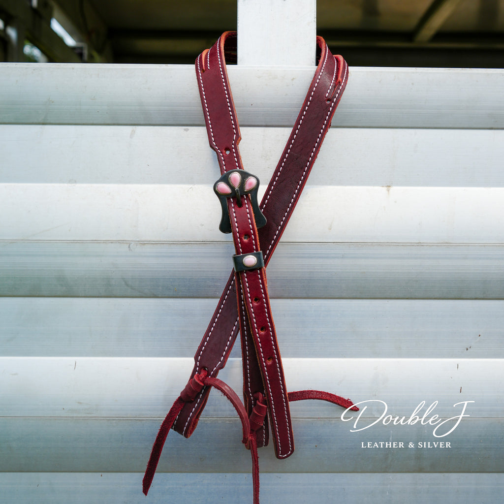 Headstall with Pink Conch Buckle