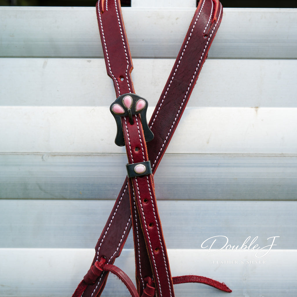 Headstall with Pink Conch Buckle